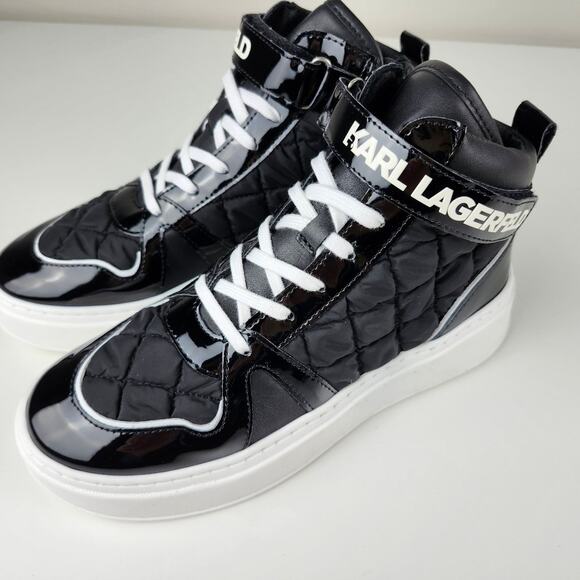 NIB Karl Lagerfeld Kids Black Hightop Sneaker - Picture 8 of 12